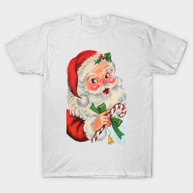 Retro Vintage Pink Santa Claus T-Shirt by Fanu2612